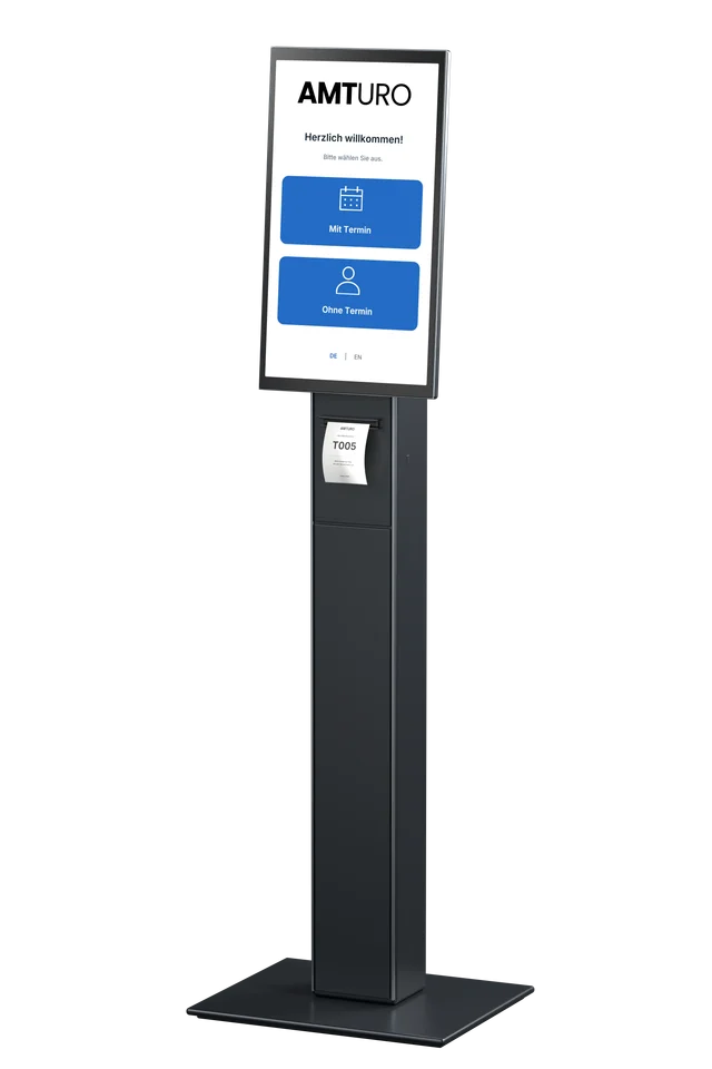 Amturo-Terminal mit Check-in und Ticket, 3D-Visualisierung